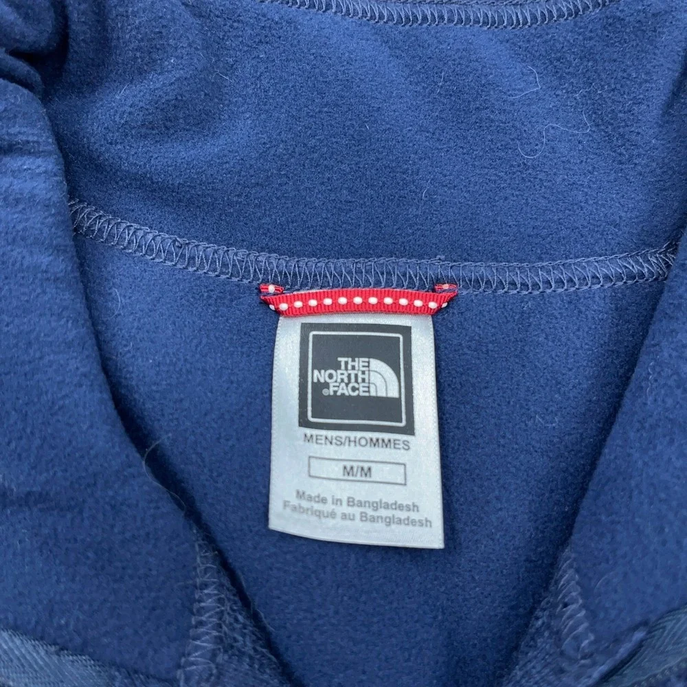 North Face Sweater Men Medium Blue Pullover Quarter Zip Micro‎ Fleece Lined Navy